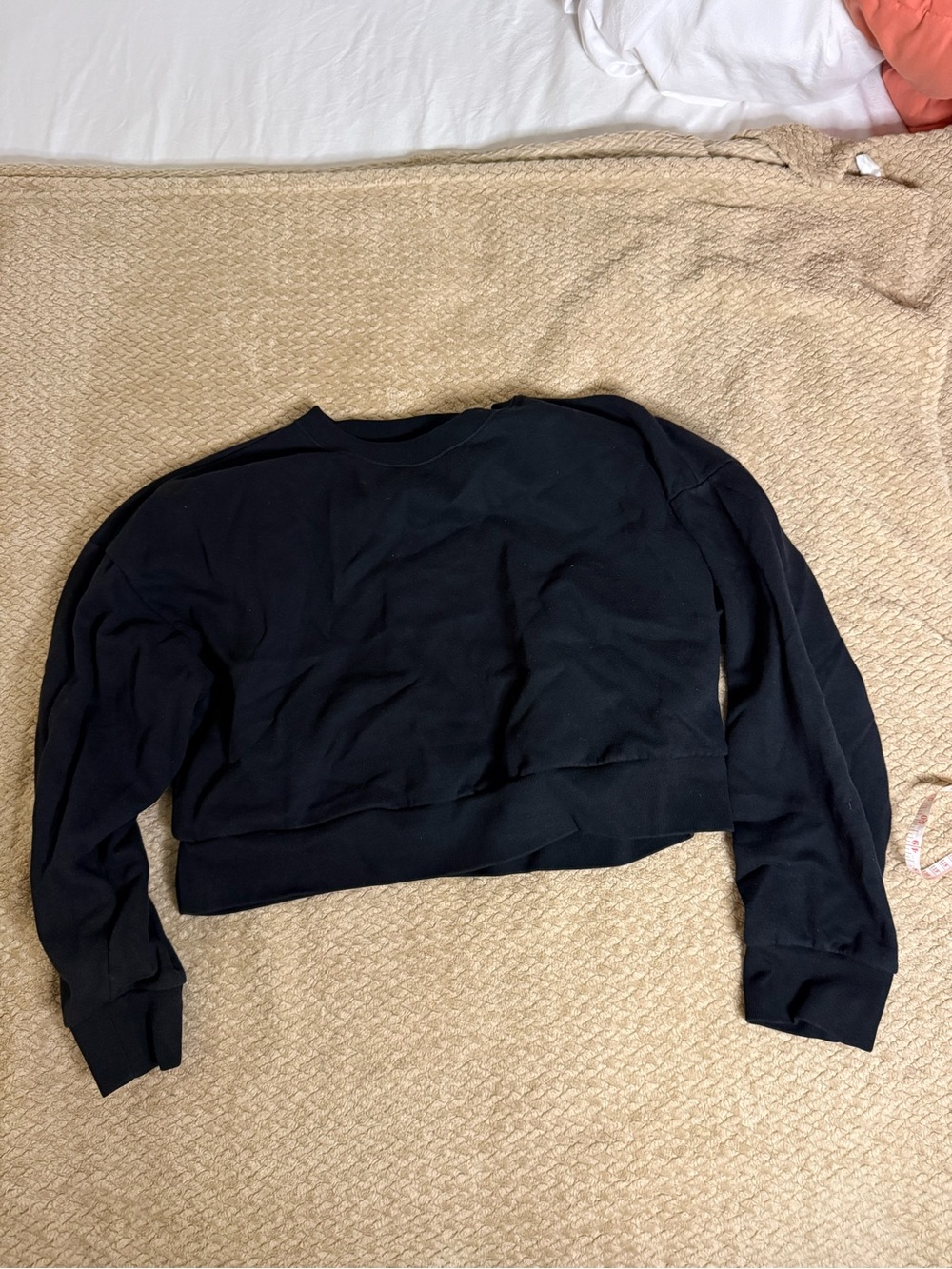 GAP Black Cropped Crewneck Sweatshirt